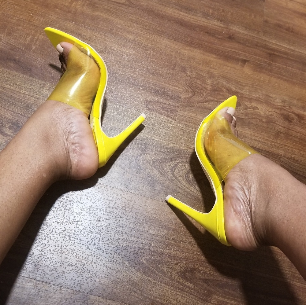 Mackin J Yellow PVC Mules